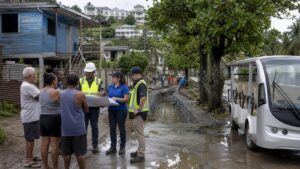 Residents and public crews improving flood resilience in a low-income neighborhood